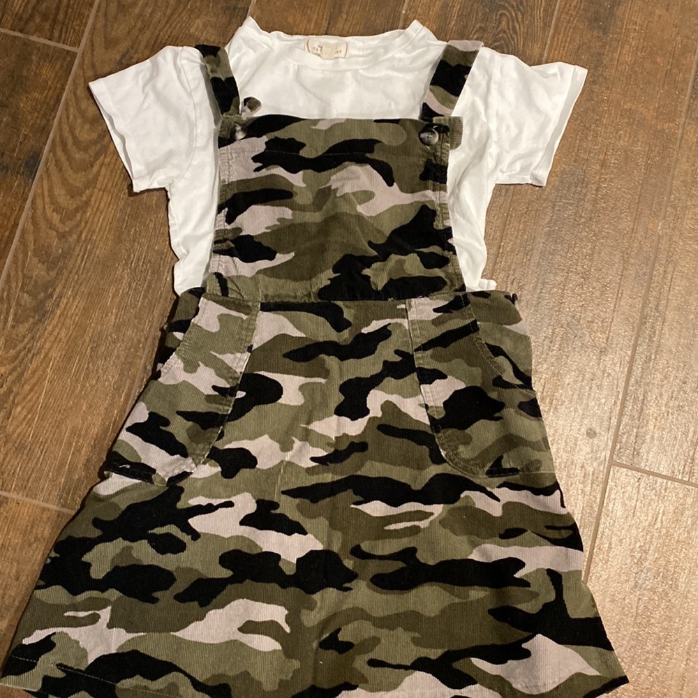 Corduroy Camo overall skirt